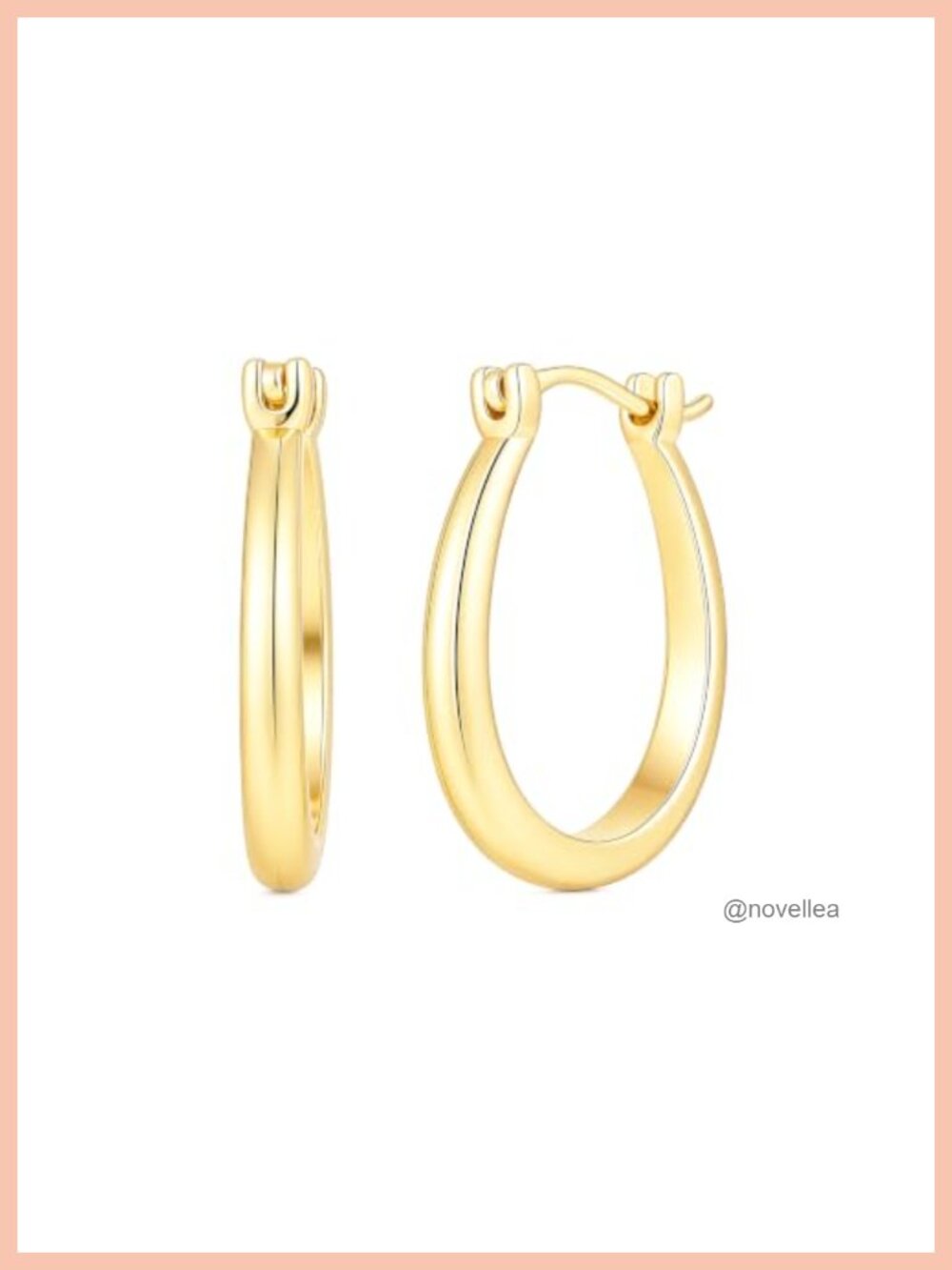 14K Gold Hoop Earrings U-Shaped Design Hypoallergenic Fashion Jewelry